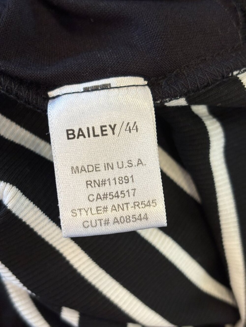 Bailey/44 Black & White Stripe Twist-Knot Midi Dress | Size M | Like New - Picture 6 of 7